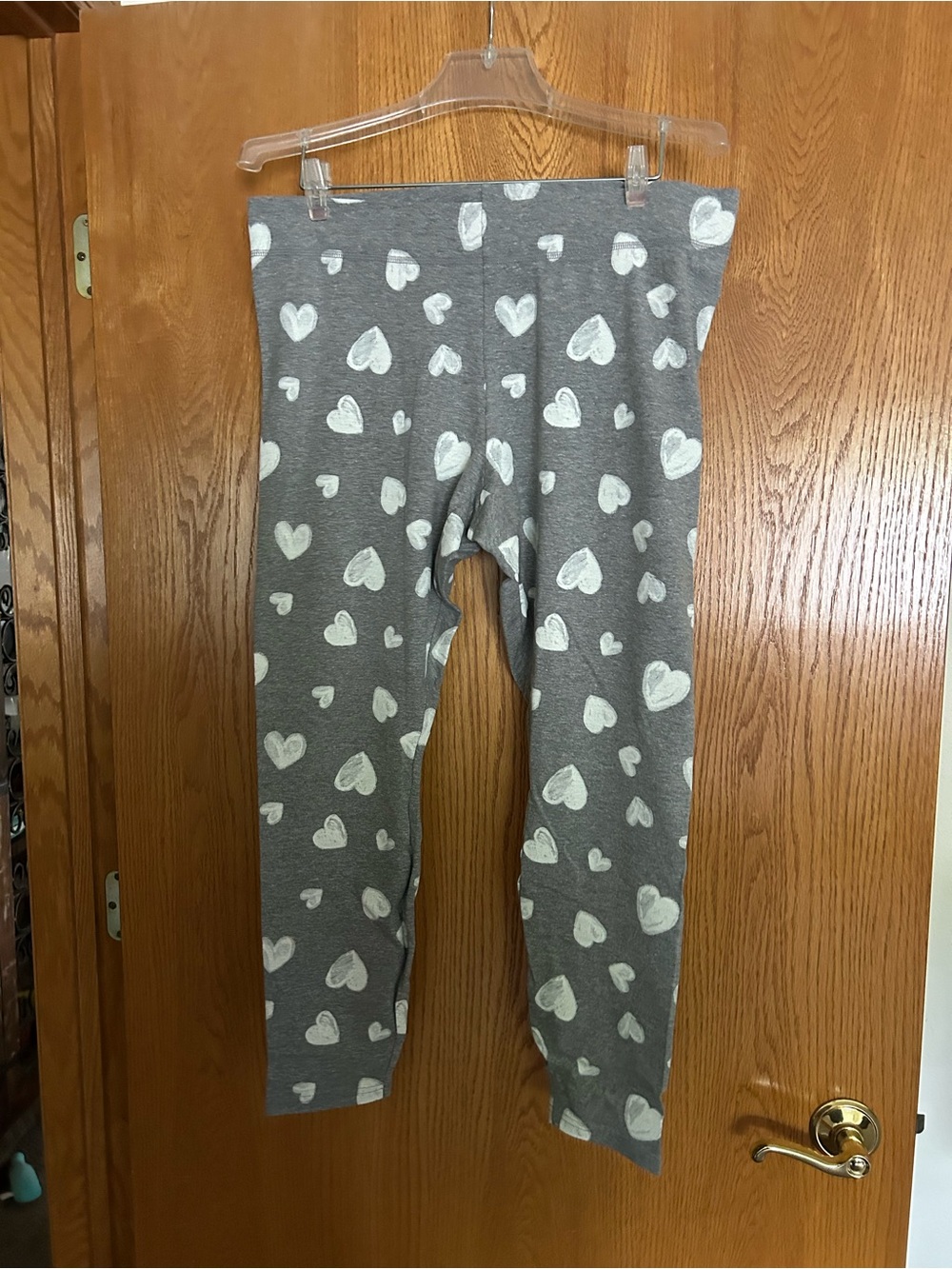 Lane Bryant Gray Leggings with White Heart Print Size A/B Size 12-16